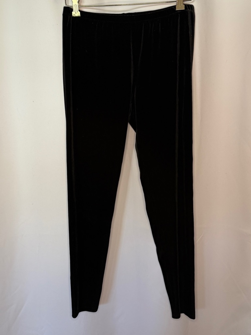 Eileen Fisher Black Stretchy Velvet Leggings - M/M